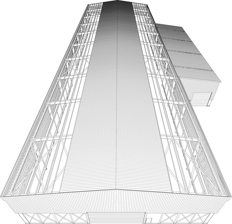 Vector 3d illustration of building structure