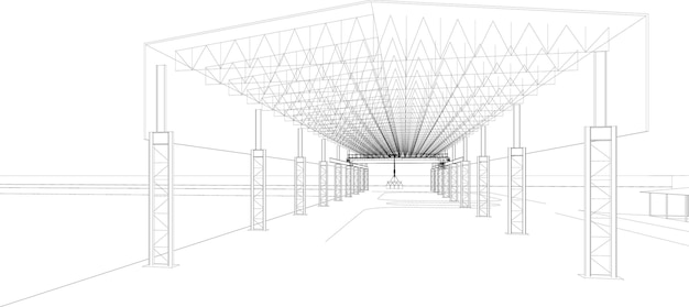 Vector 3d illustration of building structure