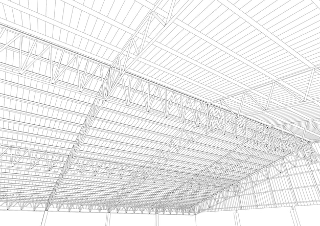 3d illustration of building structure