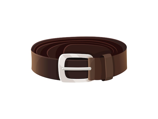 3d illustration of a classic leather belt with a gold buckle