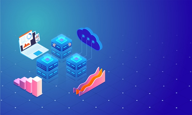 3d illustration of cloud server connect to local servers.