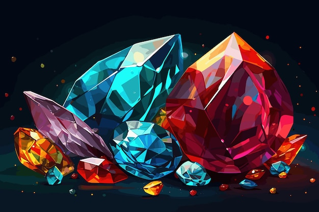 Vector 3d illustration colorful diamond high resolution