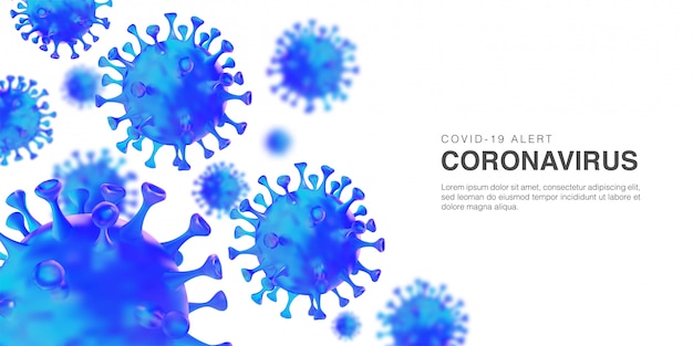 Illustrazione 3d del modello del fondo delle cellule di coronavirus