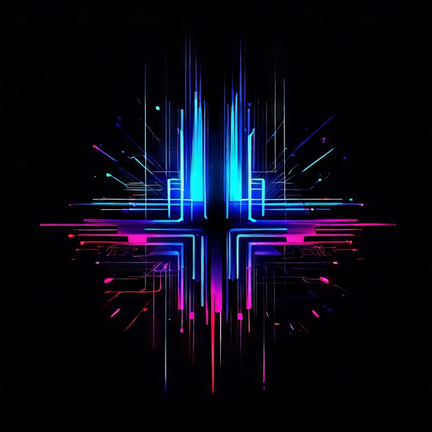 Vector 3d illustration a futuristic sci fi futuristic background with neon lines and lines 3d ill