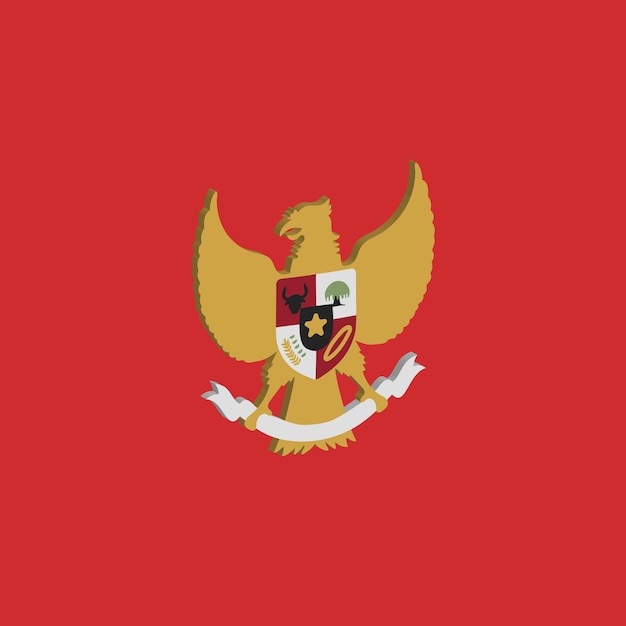 Vector 3d illustration of garuda indonesia or pancasila for indonesia independence day