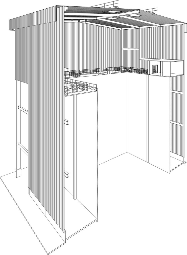 Vector 3d illustration of industrial building