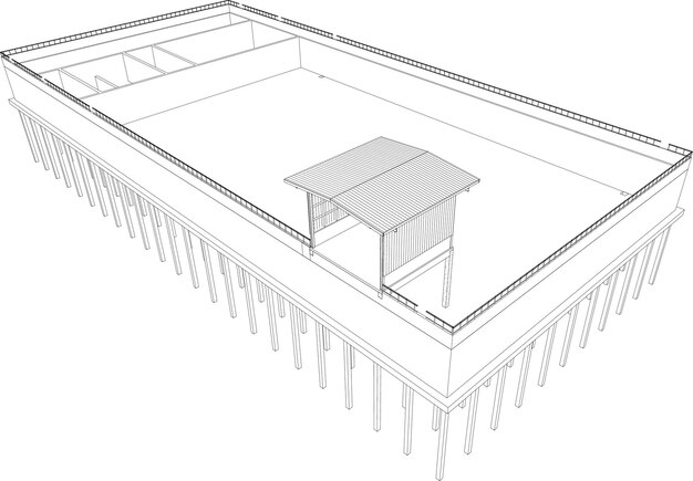 Vector 3d illustration of industrial building