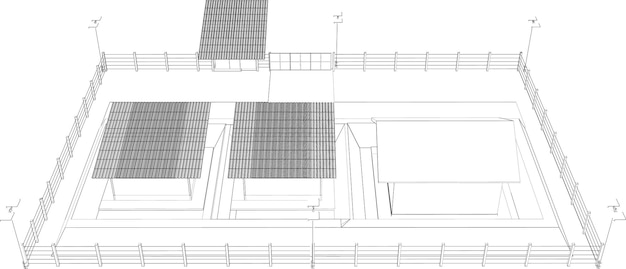 産業建物の3Dイラスト