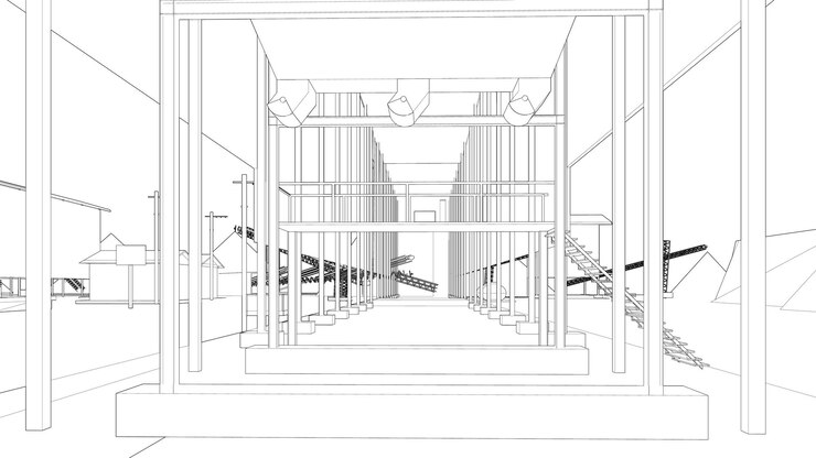 Vector 3d illustration of industrial building