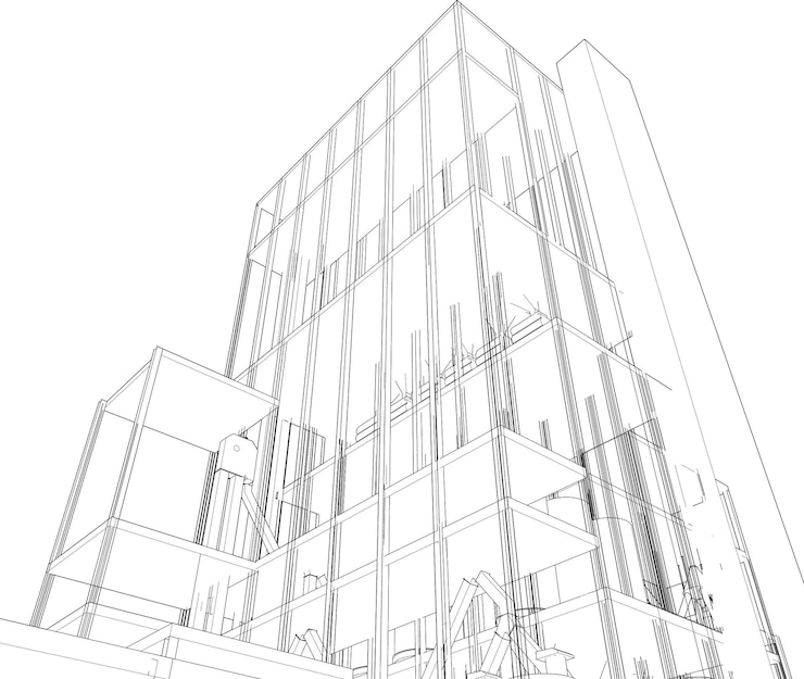 Vector 3d illustration of industrial building