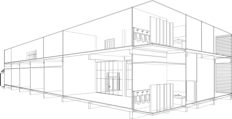 Vector 3d illustration of industrial building