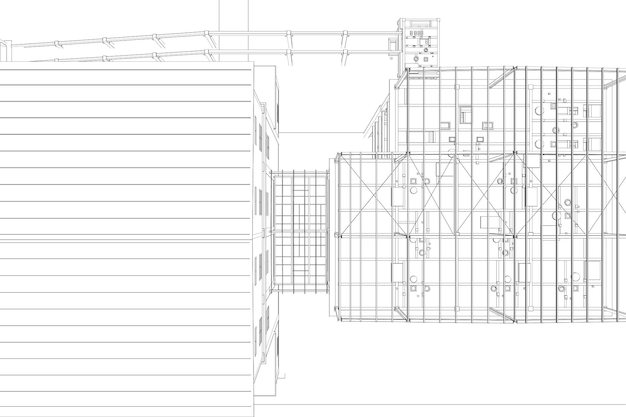 3d illustration of industrial building