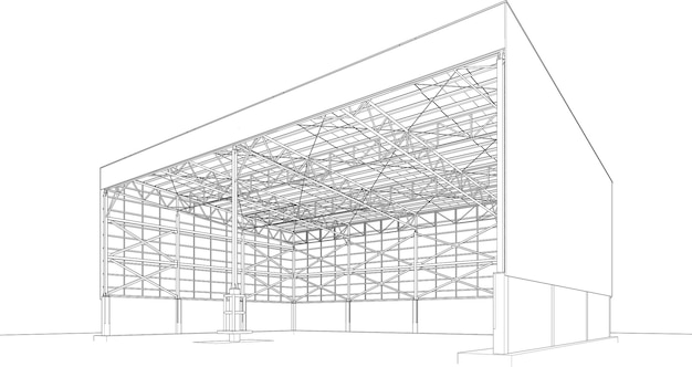 Vector 3d illustration of industrial building