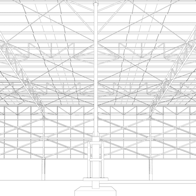 工業用建物の 3 D イラストレーション