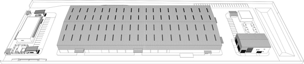 3d illustration of industrial project