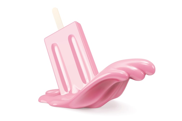 3d illustration of melting popsicle