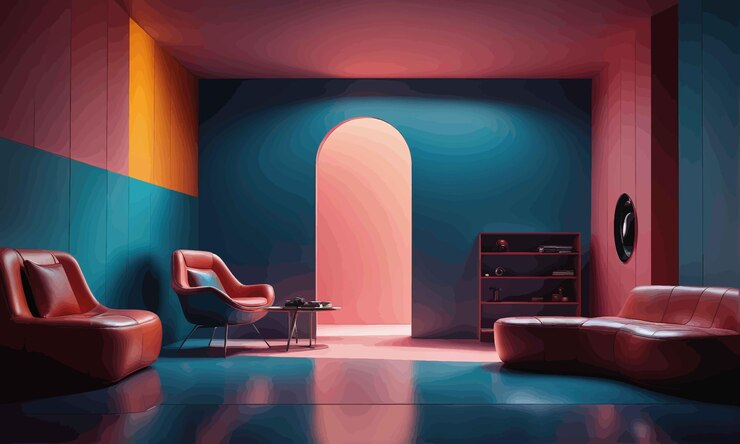 Vector 3d illustration of a modern interior design 3d illustration of a modern interior design interior des