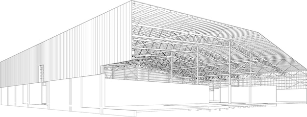 Вектор 3d-иллюстрация структуры здания