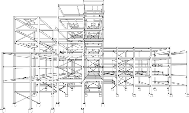 ベクトル 産業建物の3dイラスト