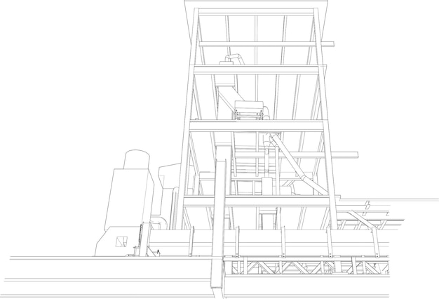 ベクトル 産業建物の3dイラスト