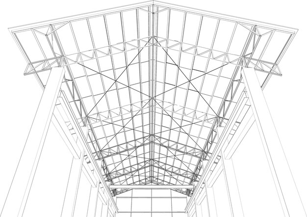 벡터 산업 건물의 3d 일러스트