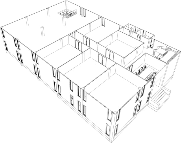 ベクトル 3d 住宅プロジェクトのイラスト