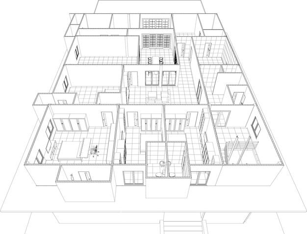 住宅プロジェクトの 3 d イラストレーション