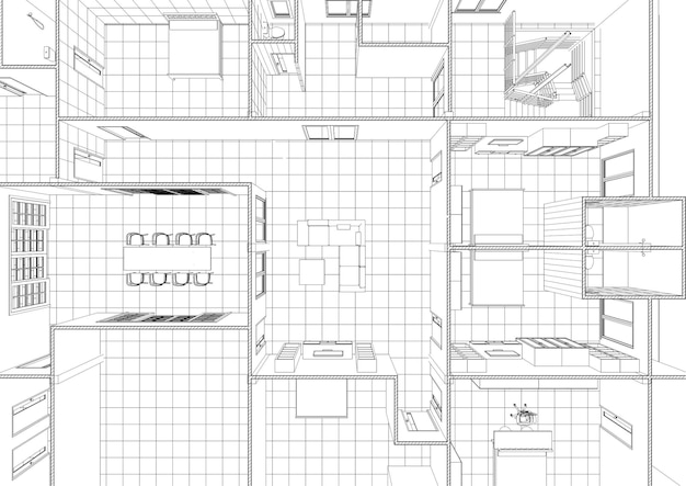 3D 住宅プロジェクトのイラスト