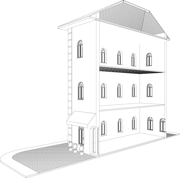 3D 住宅プロジェクトのイラスト