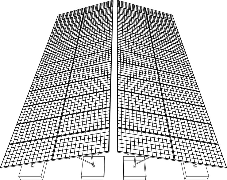 Vector 3d illustration of solar carport