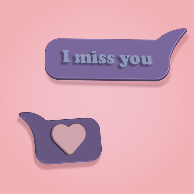 3d illustration for Valentines Day chat love romance