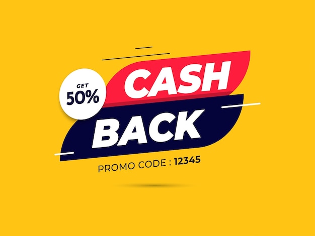 3d illustrations cash back  sale banner vector template