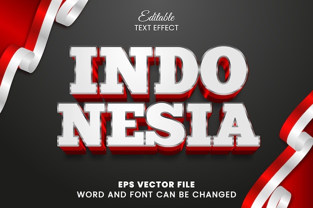 3d indonesia vector text effect