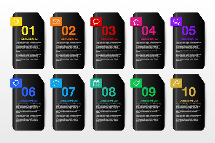 Vector 3d infographic design template for business 10 options.