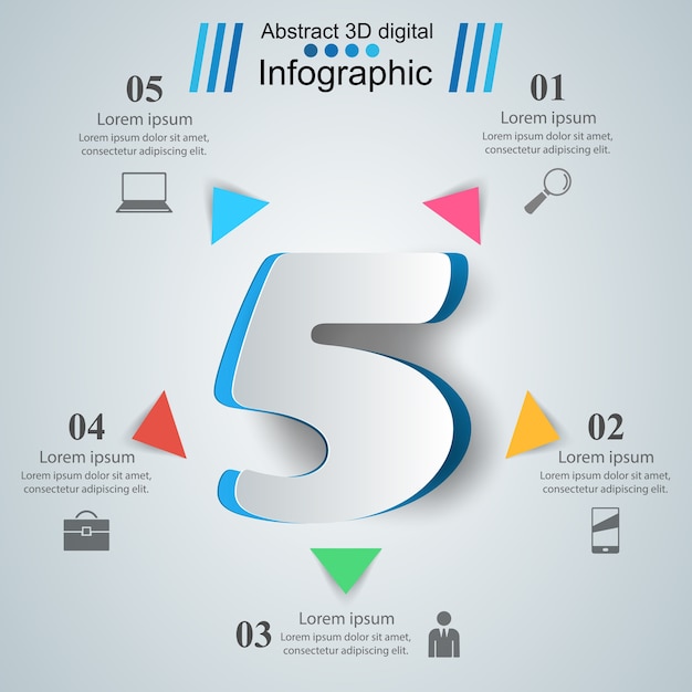 Modello di progettazione infografica 3d