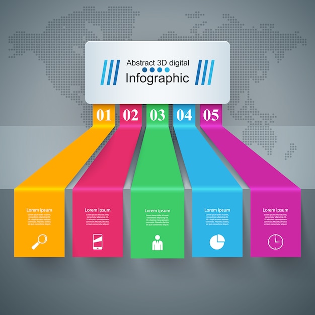 Modello di progettazione infografica 3d