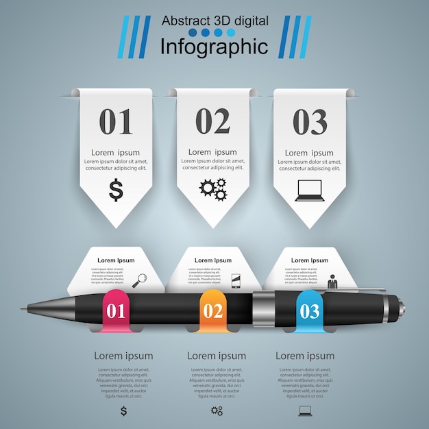 3D infographic design.