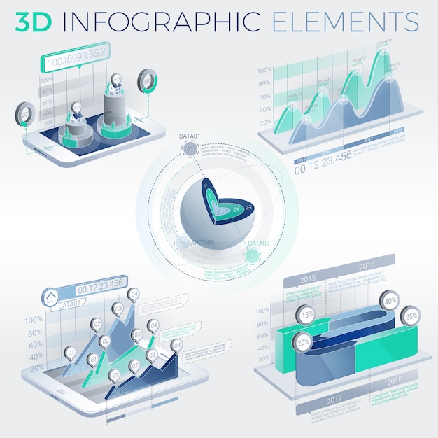 3d infographic-elementen