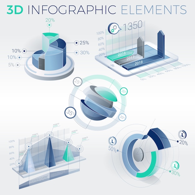 3D инфографики элементы