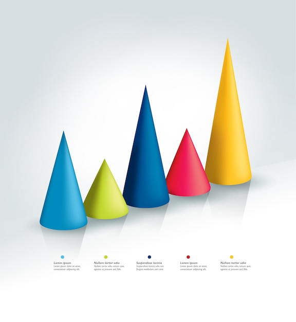 3D infographic kegeldiagram grafiek Info grafische balk