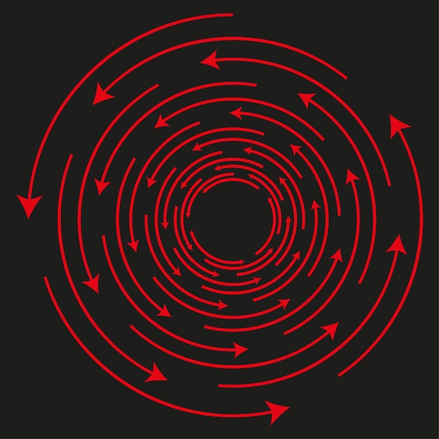 Vector 3d infographic met rode cirkelspijlen. vector illustratie.
