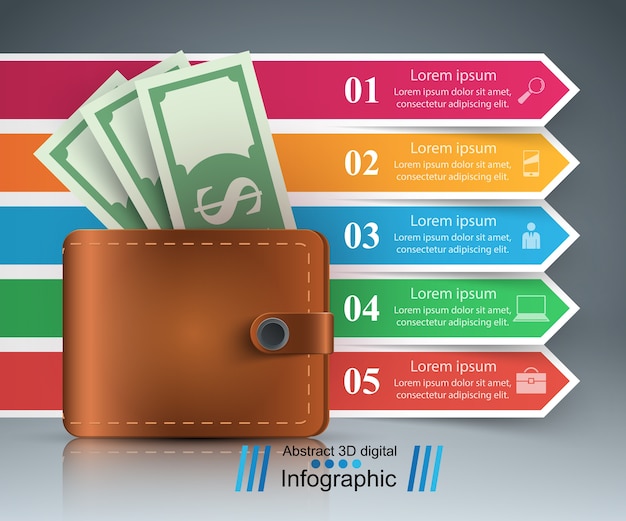 Vector 3d-infographic ontwerpsjabloon en marketing pictogrammen.