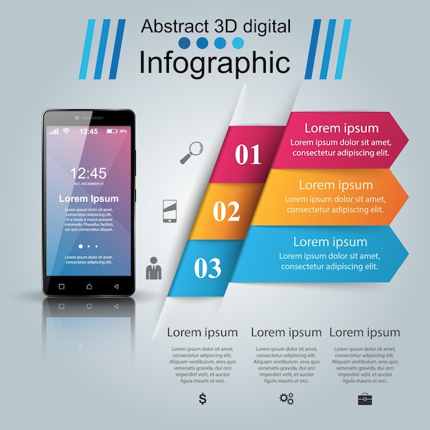 3D infographic. Smartphone icon.