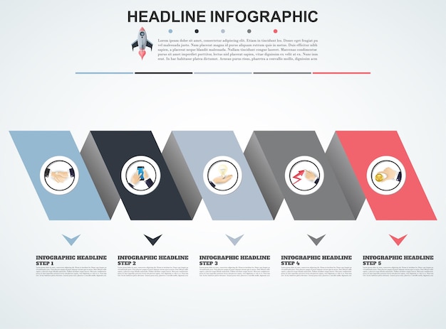 Visualizzazione dei dati del modello di infografica 3d può essere utilizzato per il layout del flusso di lavoro