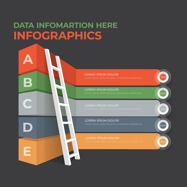 Vettore progettazione del modello di vettore di infografica 3d