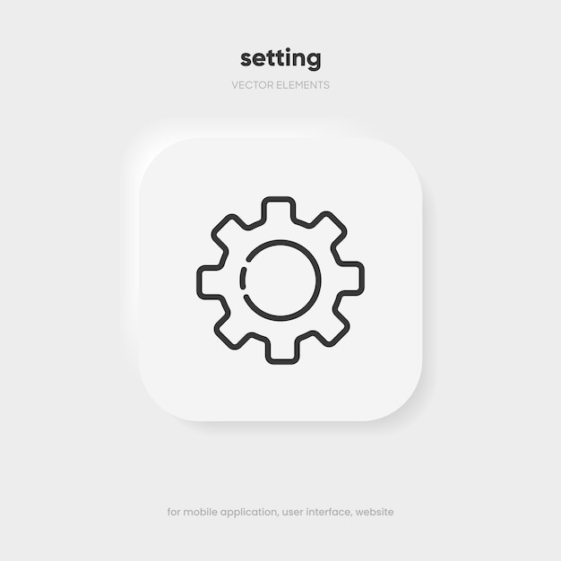 3d-instelling icoon hulpmiddelen tandwiel versnelling hulp teken geïsoleerd op witte achtergrond voorraad vector voor ui ux