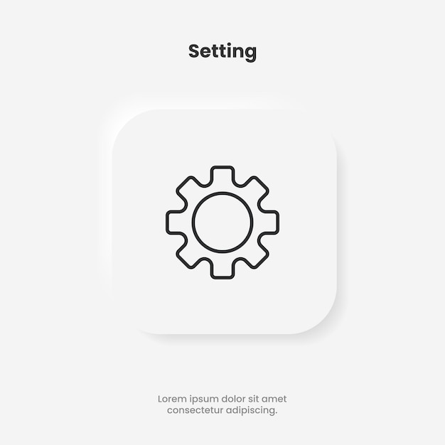 3D-instelling pictogram. gereedschap, tandwiel, uitrusting, help teken geïsoleerd op witte achtergrond stock vector voor ui ux.