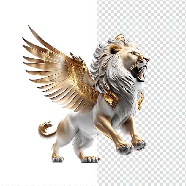 3D isolated dragon lion Clean background for designers ready to print