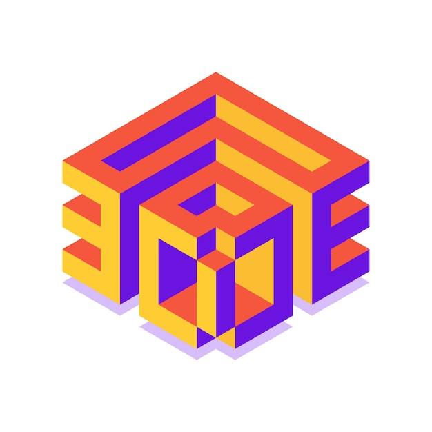 3D isometric cube