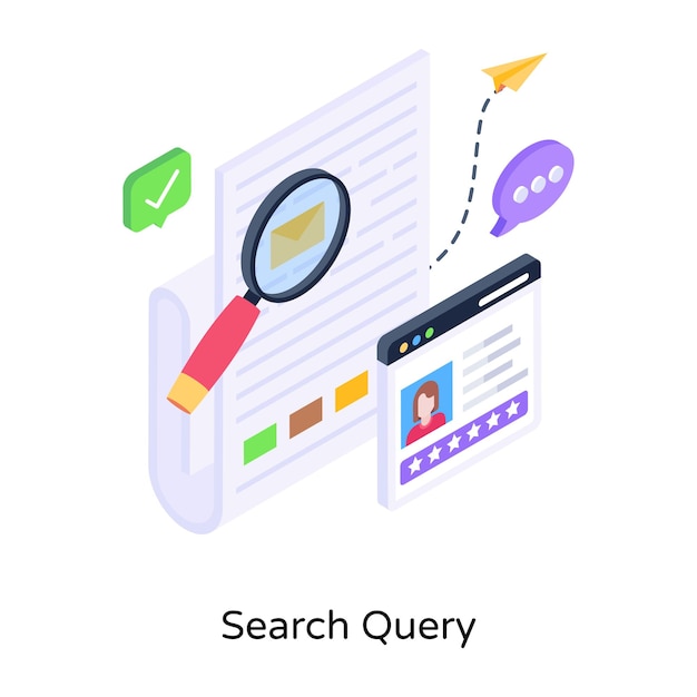 A 3d isometric design of search query